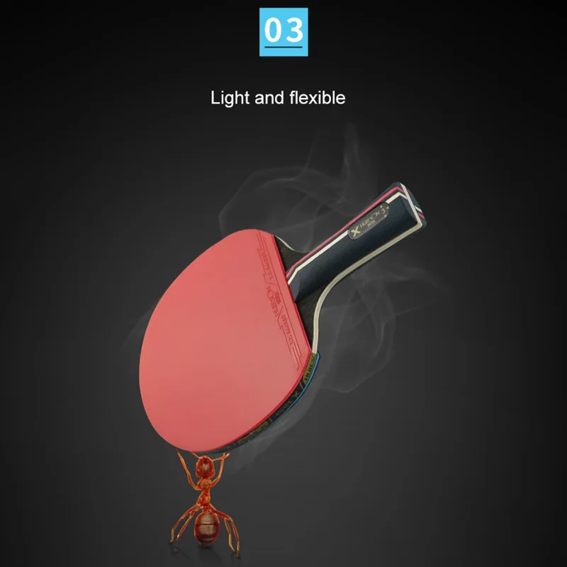 HUIESON HS-D-P01 3-Star Wood Table Tennis Bat Racquet Beginner Ping Pong Paddle with Balls - Pen-holding Style