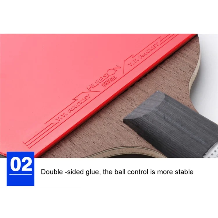 HUIESON 6-Star Wood and Carbon Table Tennis Racket Ping Pong Paddle with Carry Case - Pen-holding Style