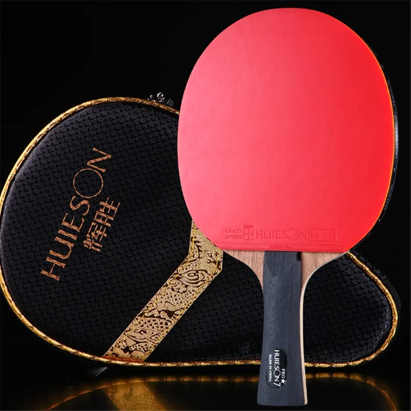 HUIESON HSZYPPP02 Profesional Bate de Tenis de Mesa de 7 Estrellas Ping Pong Paleta para Jugadores Mayores - Empuñadura de Apretón de Manos