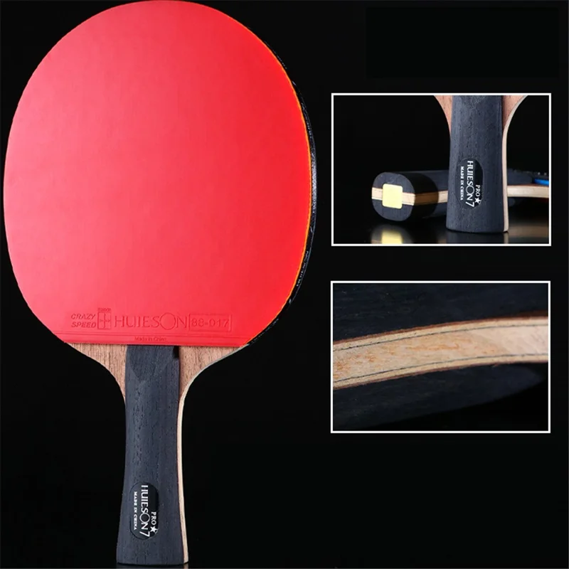 HUIESON HSZYPPP02 Profesional Bate de Tenis de Mesa de 7 Estrellas Ping Pong Paleta para Jugadores Mayores - Empuñadura de Apretón de Manos