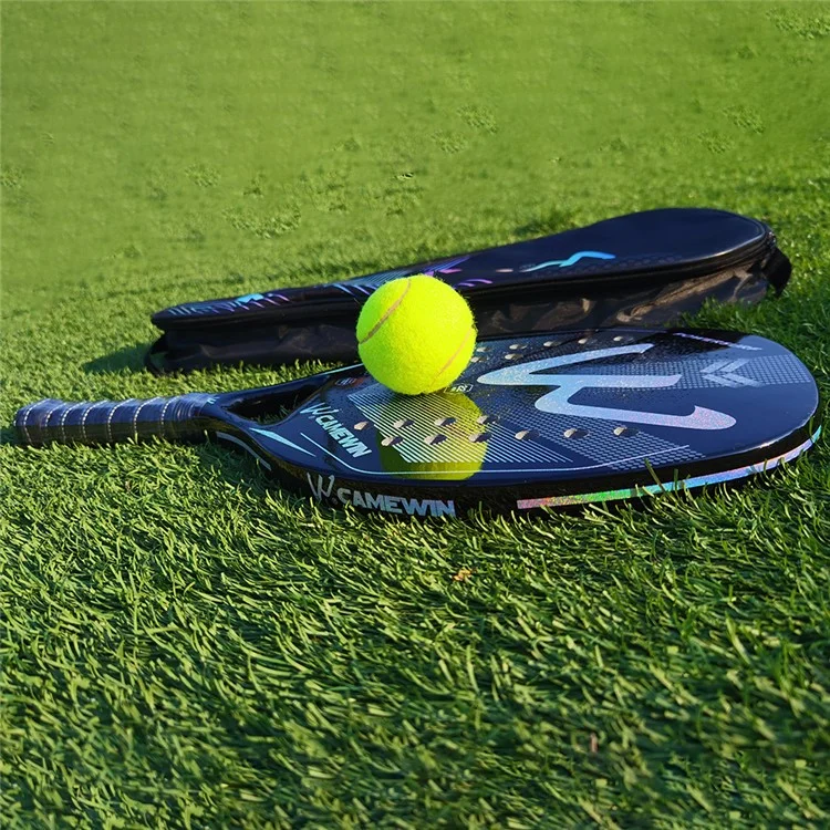 CAMEWIN 4006 Tennis Paddle Racquet 3K Carbon Fiber+Soft EVA Beach Tennis Racket, with Wristband + 2 Grip Tape - Yellow