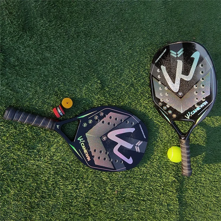 CAMEWIN 4006 Tennis Paddle Racquet 3K Carbon Fiber+Soft EVA Beach Tennis Racket, with Wristband + 2 Grip Tape - Yellow
