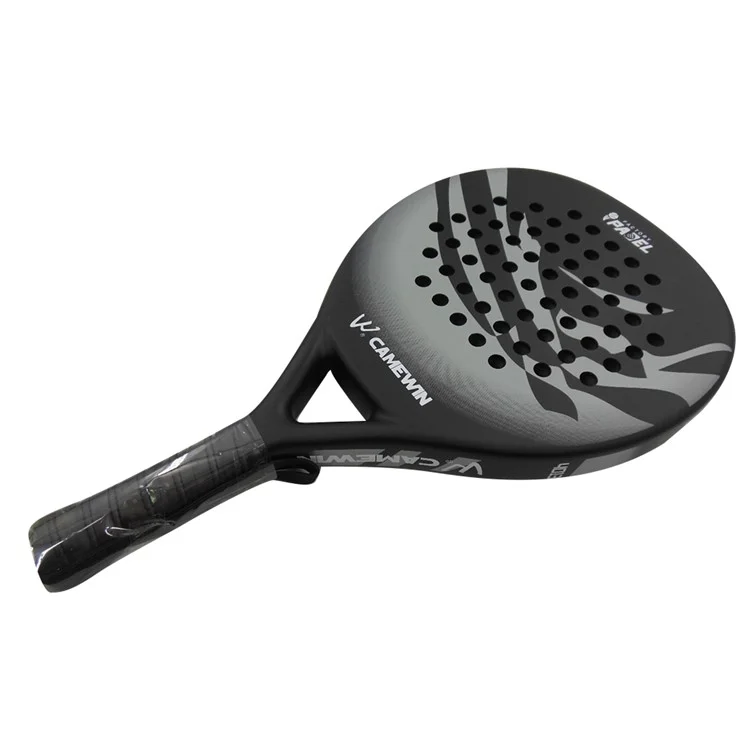 CAMEWIN 4013 Beach Tennis Racket Carbon Fiber+Fiberglass+Soft EVA Tennis Paddle Racquet - Grey