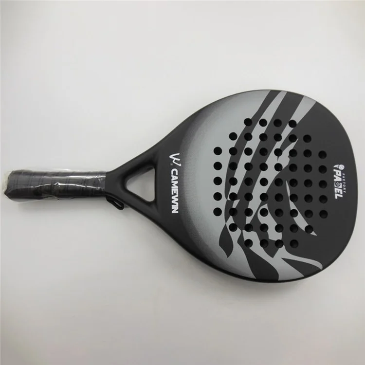 CAMEWIN 4013 Beach Tennis Racket Carbon Fiber+Fiberglass+Soft EVA Tennis Paddle Racquet - Grey