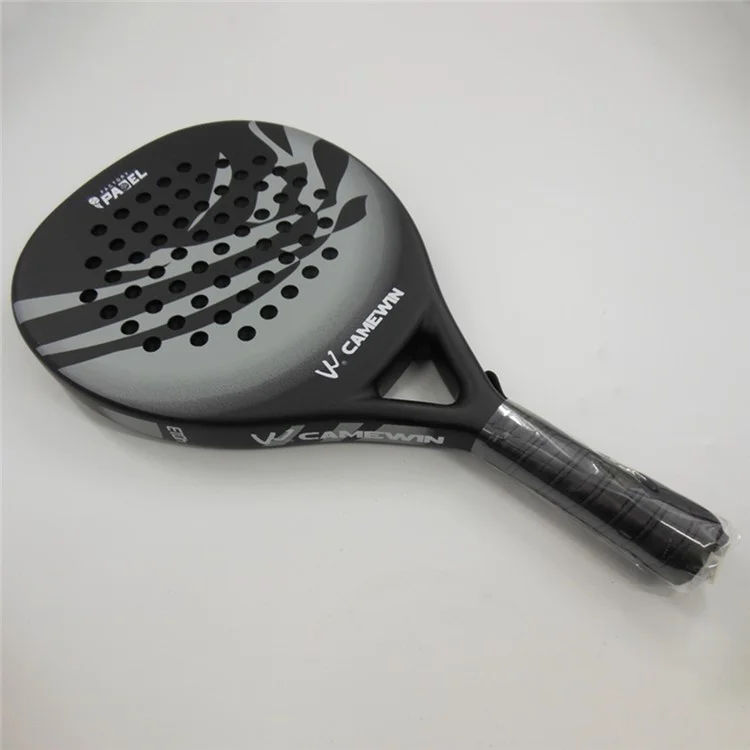 CAMEWIN 4013 Beach Tennis Racket Carbon Fiber+Fiberglass+Soft EVA Tennis Paddle Racquet - Grey