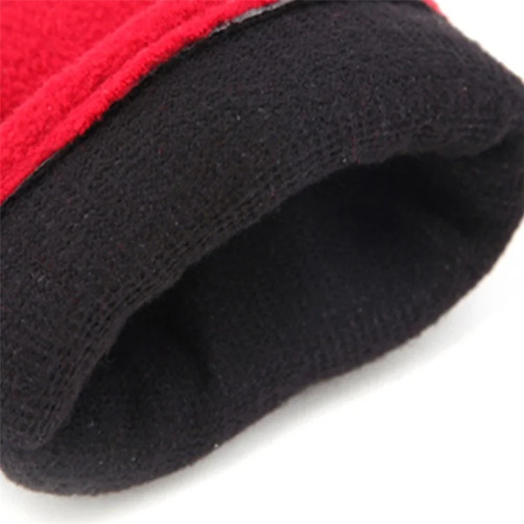 AOTU 1 Pair Outdoor Winter Women Gloves Full Finger Cycling Skiing Windproof Warm Fleece Gloves - Red
