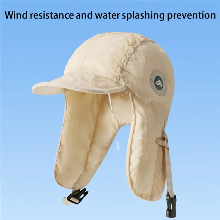 GOLOVEJOY DMZ88 Winter Hat with Goggles, Ear Flaps Skiing Snow Warmer Trapper Beanie Hat for Men, Women - Beige / Transparent Goggles