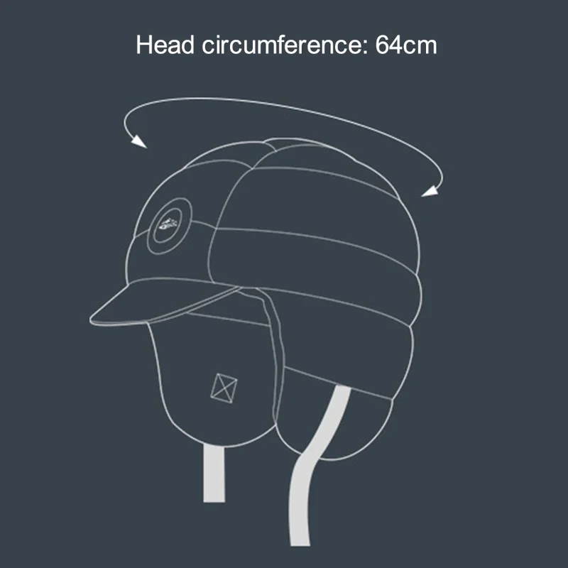 GOLOVEJOY DMZ91 Men's Winter Windproof Brim Design Bomber Hat Skiing Down Earflap Beanie Cap Keeping Warm - Dark Grey