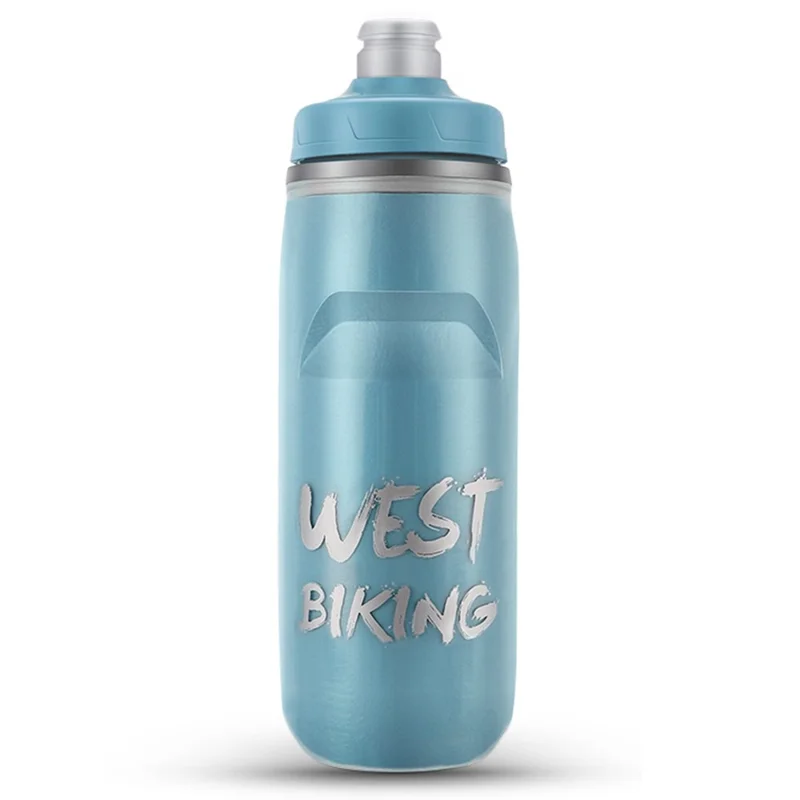WEST BIKING YP0721047 Insulated PP+Silicone Squeeze Water Bottle Cycling Drinking Cup (BPA-free, No FDA Certified) - Blue