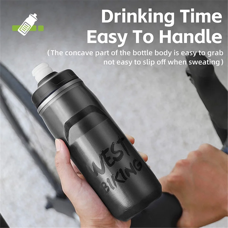WEST BIKING YP0721047 Insulated PP+Silicone Squeeze Water Bottle Cycling Drinking Cup (BPA-free, No FDA Certified) - Blue