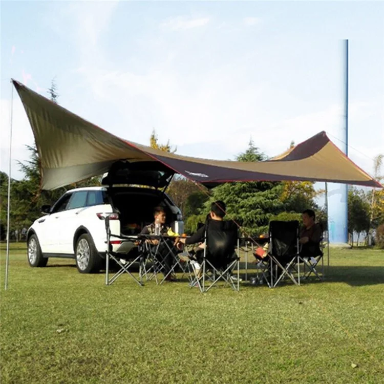 Desert & Fox Outdoor Camping Zelt Tarp Markise Tarp 210d Oxford Stoff Regenfly Sun Shelter, 550*560 cm (aluminiumlegierpol)