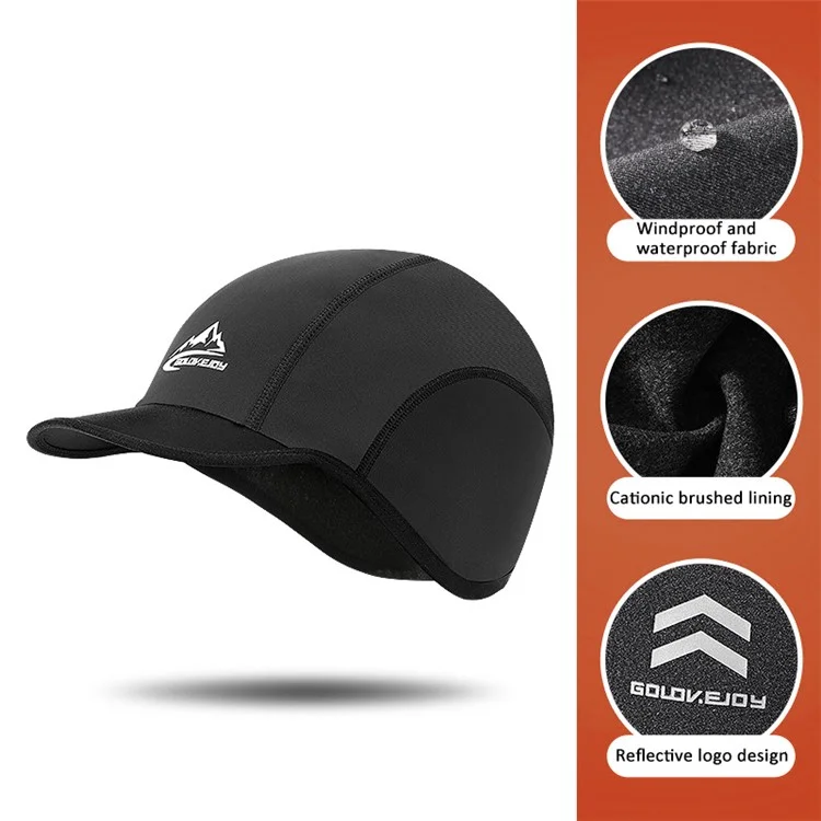 GOLOVEJOY DMZ46 Men's Winter Hat Nylon + Cationic Windproof Warm Thickened Lining Cap Skiing Hat - Black