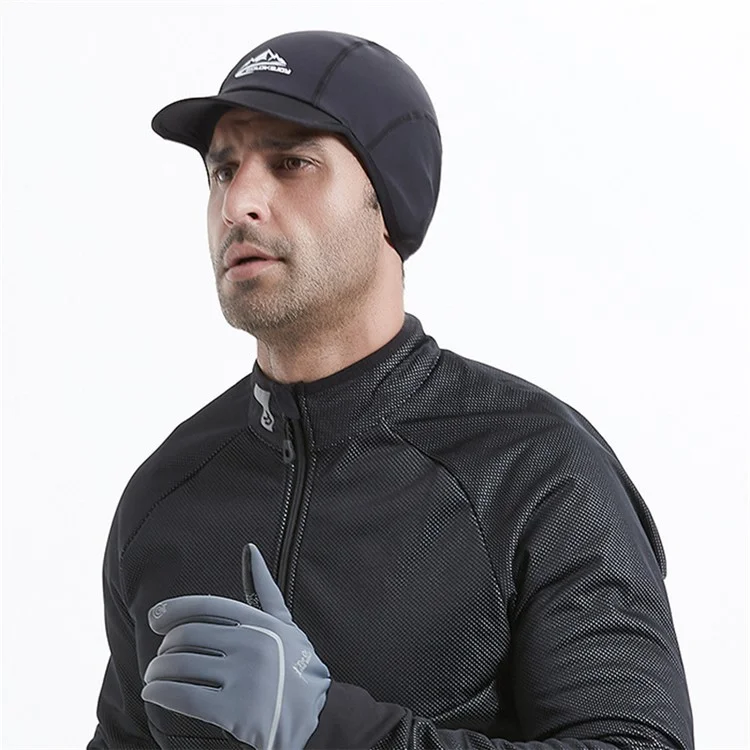 GOLOVEJOY DMZ46 Men's Winter Hat Nylon + Cationic Windproof Warm Thickened Lining Cap Skiing Hat - Black