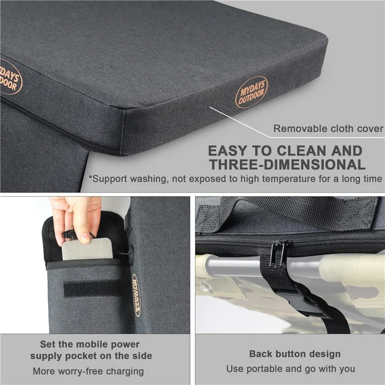 MYDAYS OUTDOOR Heated Seat Cushion 3 Mode Adjustable USB Powered Heating Seat Pads for Camping, Fishing (Power Bank not Included)