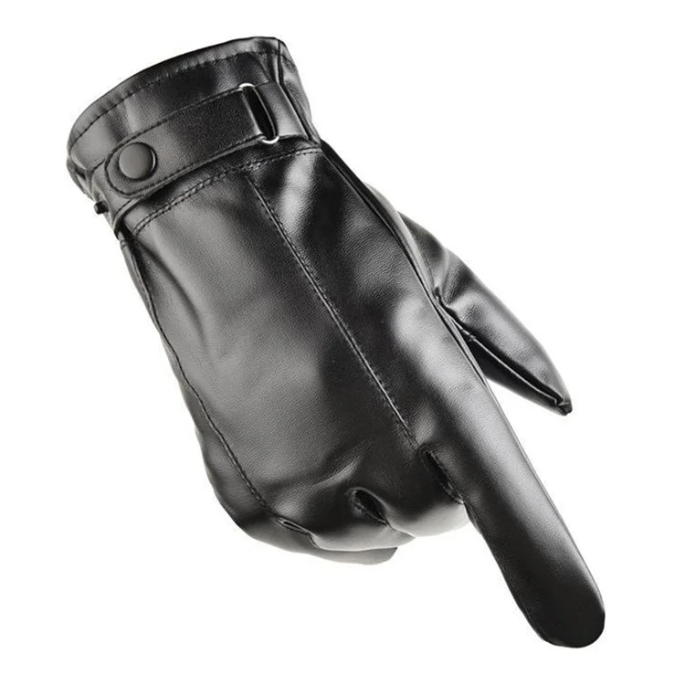 AOTU 1 Coppia di Guanti da Ciclismo per Uomo Touch Screen Dita Intere Impermeabili in Pelle PU Caldi Mittens
