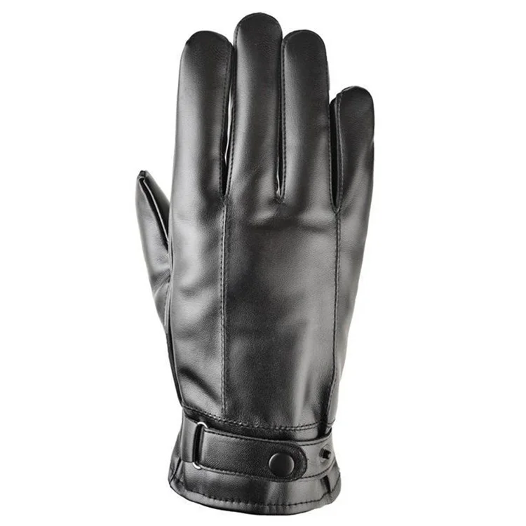 AOTU 1 Coppia di Guanti da Ciclismo per Uomo Touch Screen Dita Intere Impermeabili in Pelle PU Caldi Mittens