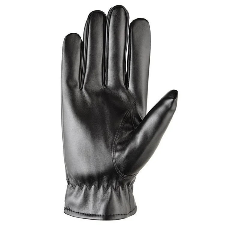 AOTU 1 Coppia di Guanti da Ciclismo per Uomo Touch Screen Dita Intere Impermeabili in Pelle PU Caldi Mittens