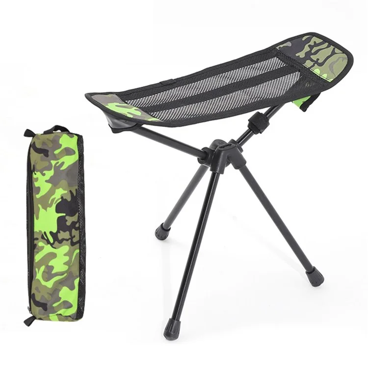 HALIN Silla Plegable de Camping Portátil de 600D Tela Oxford con Reposapiés para Senderismo, Pesca - Camuflaje Verde del Ejército