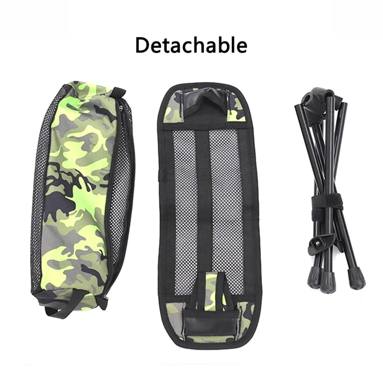 HALIN Silla Plegable de Camping Portátil de 600D Tela Oxford con Reposapiés para Senderismo, Pesca - Camuflaje Verde del Ejército