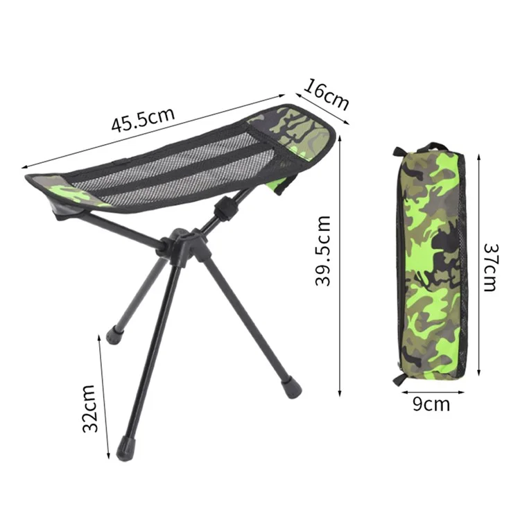 HALIN Silla Plegable de Camping Portátil de 600D Tela Oxford con Reposapiés para Senderismo, Pesca - Camuflaje Verde del Ejército