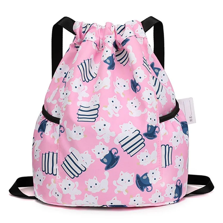 Mochila de Desenho Animado para Crianças HALIN, para Camping ao Ar Livre, Escola, Bolsa de Ombro com Cordão - Gato