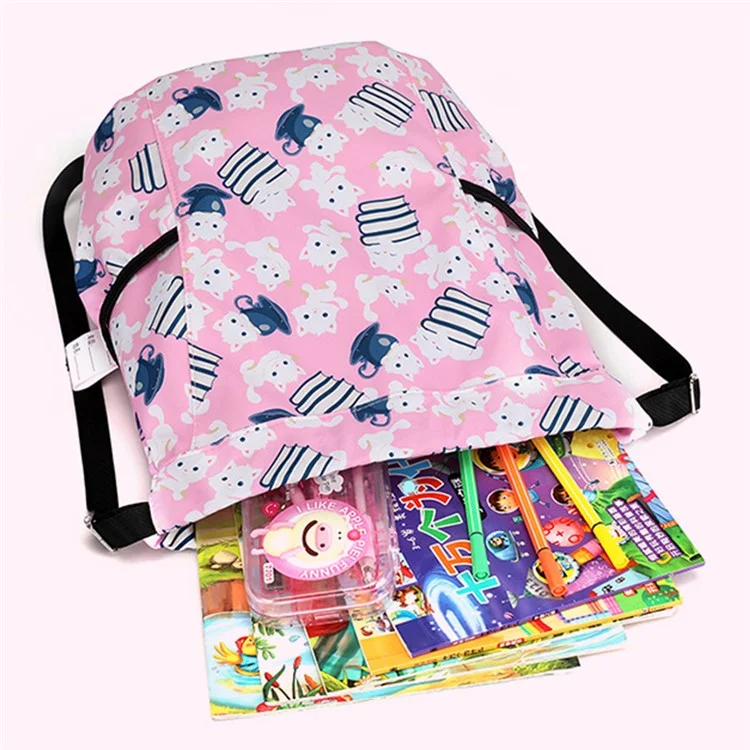 Mochila de Desenho Animado para Crianças HALIN, para Camping ao Ar Livre, Escola, Bolsa de Ombro com Cordão - Gato