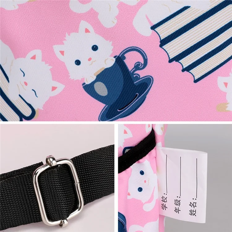 Mochila de Desenho Animado para Crianças HALIN, para Camping ao Ar Livre, Escola, Bolsa de Ombro com Cordão - Gato