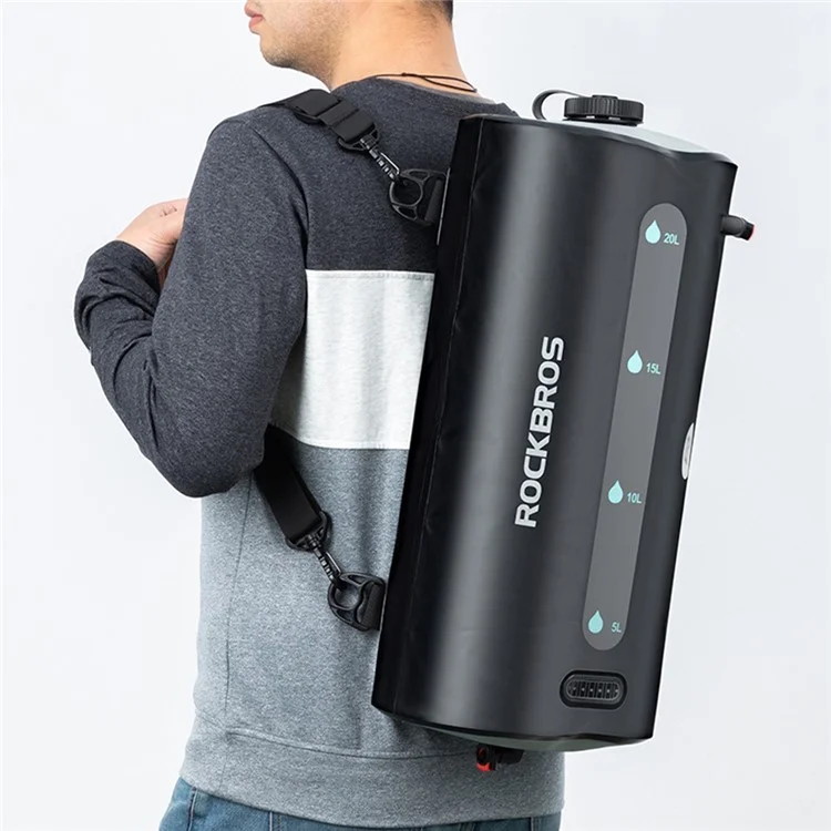 ROCKBROS AS-099 Bolsa de Chuveiro Portátil 20L Recipiente de Água para Camping Conjunto de Bolsa de Chuveiro Externo para Caminhada, Viagem