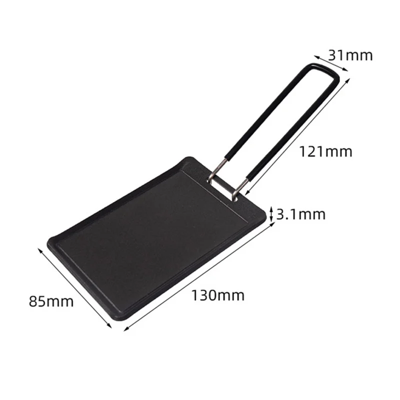 CLS Mini Rectangle Bakeware Griddle Outdoor Picnic Iron Grilling Pan with Handle (BPA-Free, No FDA Certificate)