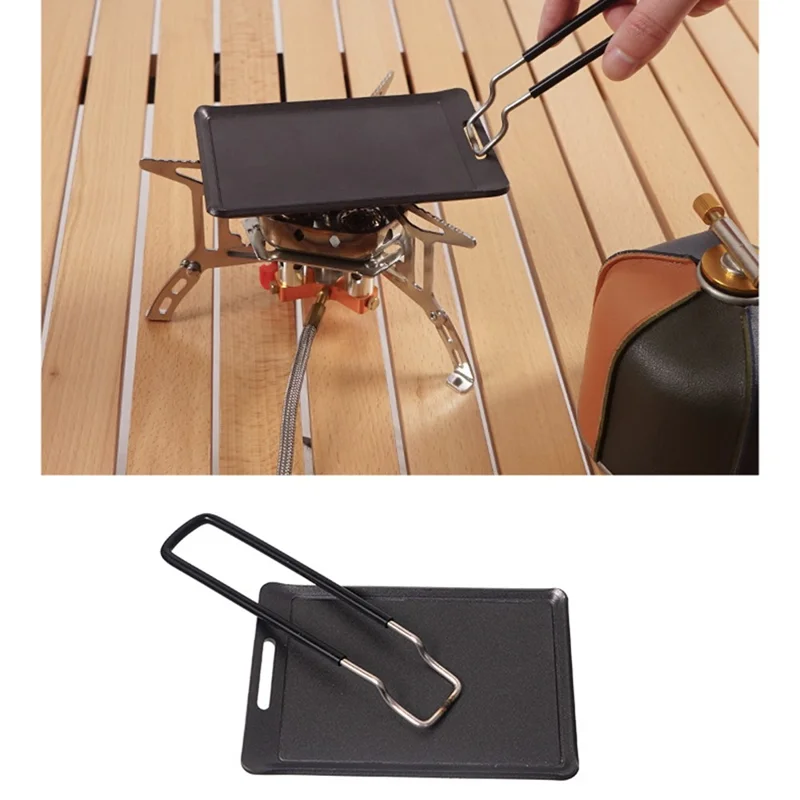 CLS Mini Rectangle Bakeware Griddle Outdoor Picnic Iron Grilling Pan with Handle (BPA-Free, No FDA Certificate)