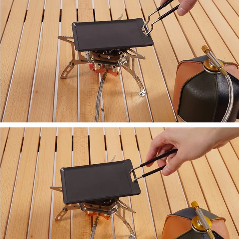 CLS Mini Rectangle Bakeware Griddle Outdoor Picnic Iron Grilling Pan with Handle (BPA-Free, No FDA Certificate)