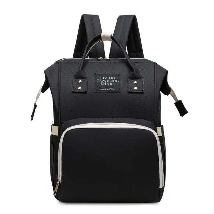 AOTU Oxford Cloth Baby Diaper Backpack Mommy Maternity Travel Bag Nappy Storage Bag, Size: S - Black