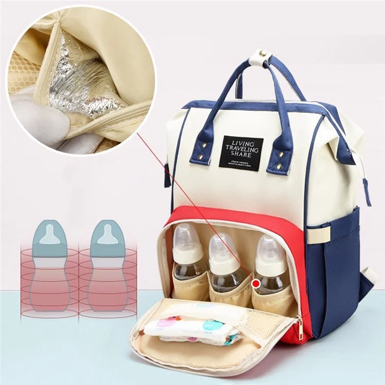 AOTU Oxford Cloth Baby Diaper Backpack Mommy Maternity Travel Bag Nappy Storage Bag, Size: S - Black