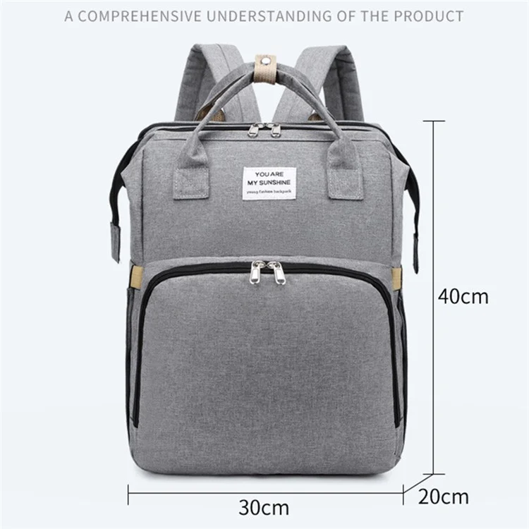AOTU Baby Diaper Large Oxford Cloth Mommy Backpack Maternity Bag with Baby Sleeping Mat Bed Design - Baby Blue