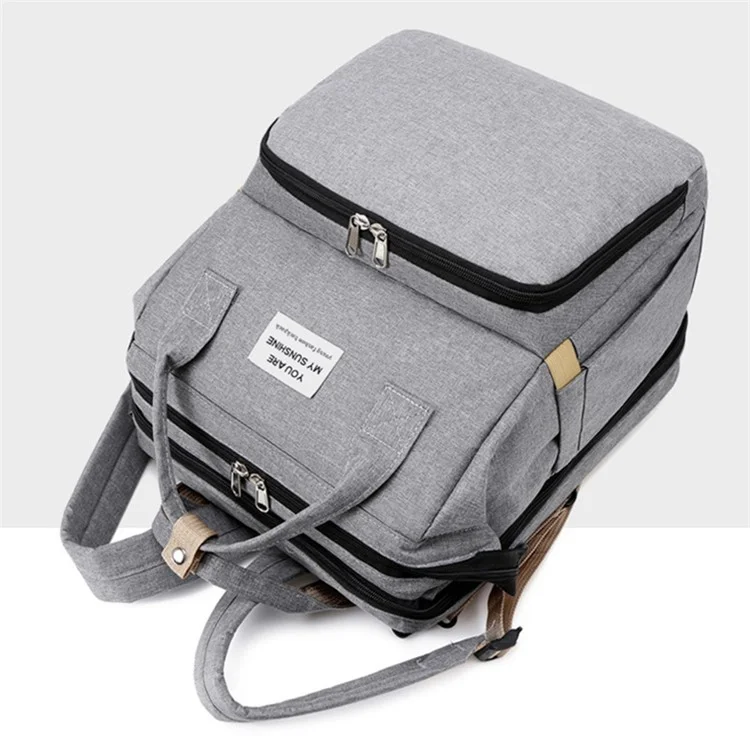 AOTU Baby Diaper Large Oxford Cloth Mommy Backpack Maternity Bag with Baby Sleeping Mat Bed Design - Baby Blue