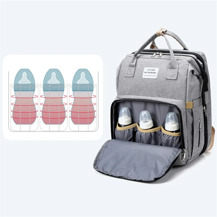 AOTU Baby Diaper Large Oxford Cloth Mommy Backpack Maternity Bag with Baby Sleeping Mat Bed Design - Baby Blue