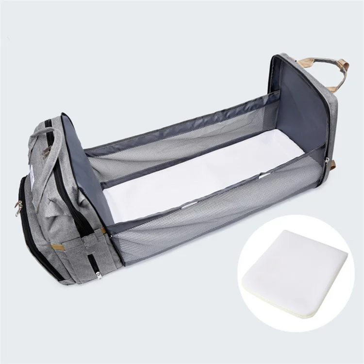 AOTU Baby Diaper Large Oxford Cloth Mommy Backpack Maternity Bag with Baby Sleeping Mat Bed Design - Baby Blue