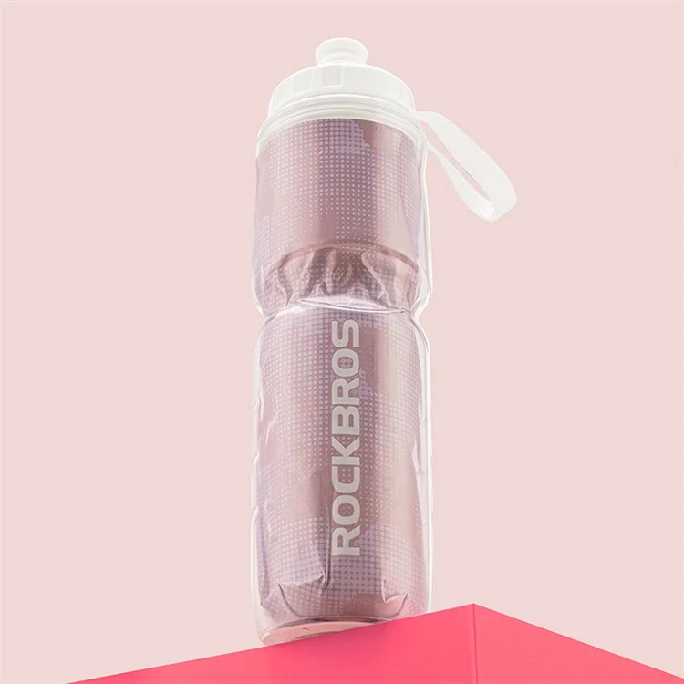 ROCKBROS BT65-1 670ml PP5+Silicone Insulation Water Bottle Cycling Squeeze Type Water Cup (BPA Free, No FDA Certification) - Pink