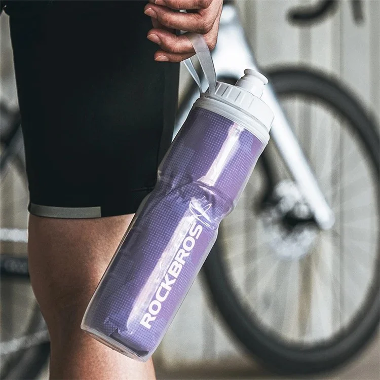 ROCKBROS BT65-1 670ml PP5+Silicone Insulation Water Bottle Cycling Squeeze Type Water Cup (BPA Free, No FDA Certification) - Pink