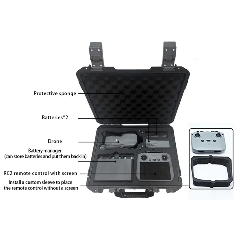 JL-FBA301 Para DJI Air 3 Drone Portátil de Transporte Caja de Almacenamiento a Prueba de Explosión de PC Dura