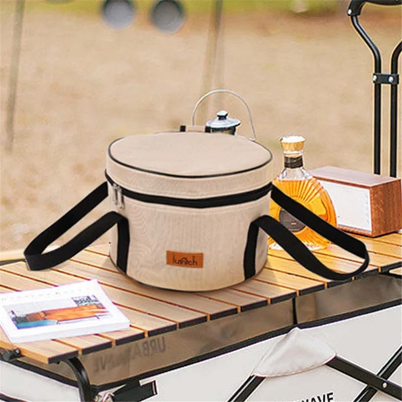 AOTU Gran Bolsa de Almacenamiento Aislante de Tela Oxford para Utensilios de Cocina Camping - Negro