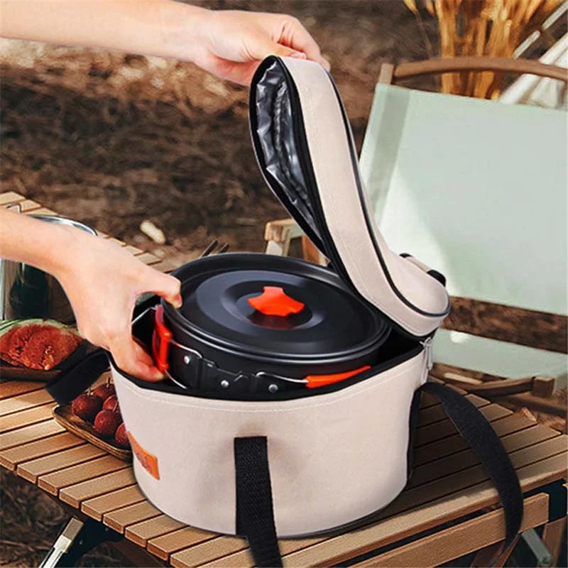 AOTU Gran Bolsa de Almacenamiento Aislante de Tela Oxford para Utensilios de Cocina Camping - Negro