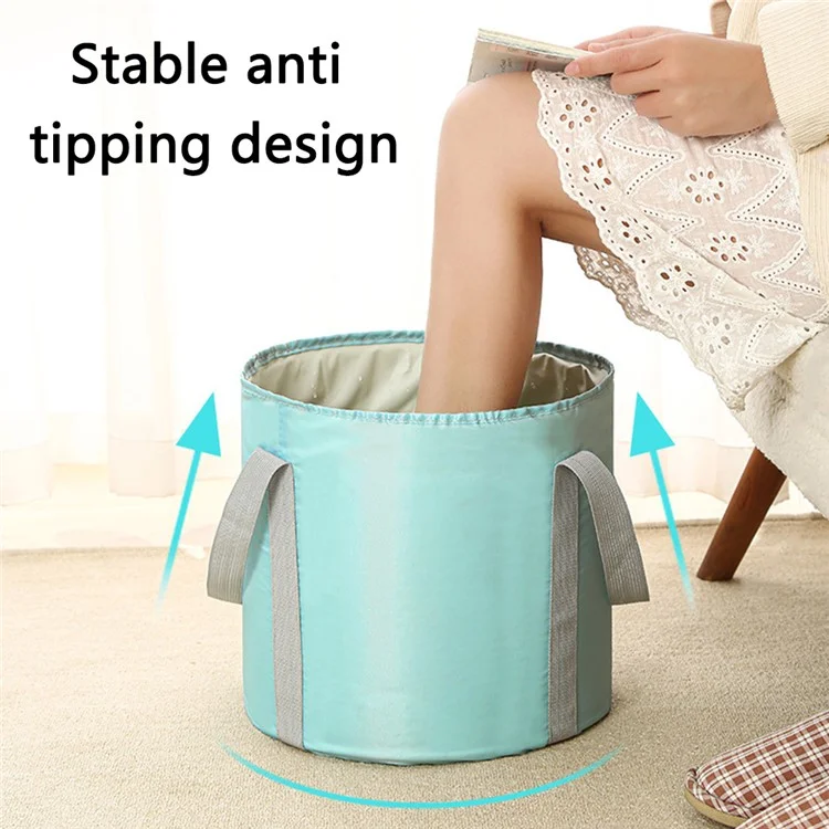 AOTU Home Foot Soaking Bucket Travel Thermal Insulation Aluminum Foil Layer Foldable Foot Bath Basin, Größe: L - Blau