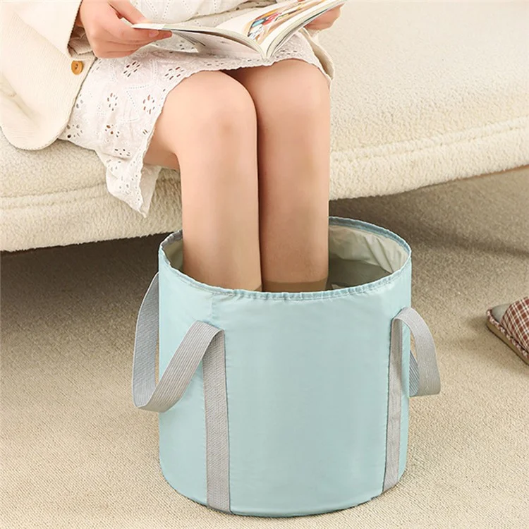 AOTU Home Foot Soaking Bucket Travel Thermal Insulation Aluminum Foil Layer Foldable Foot Bath Basin, Größe: L - Blau