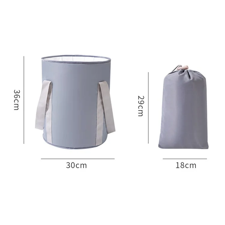AOTU Home Foot Soaking Bucket Travel Thermal Insulation Aluminum Foil Layer Foldable Foot Bath Basin, Size: L - Dark Grey