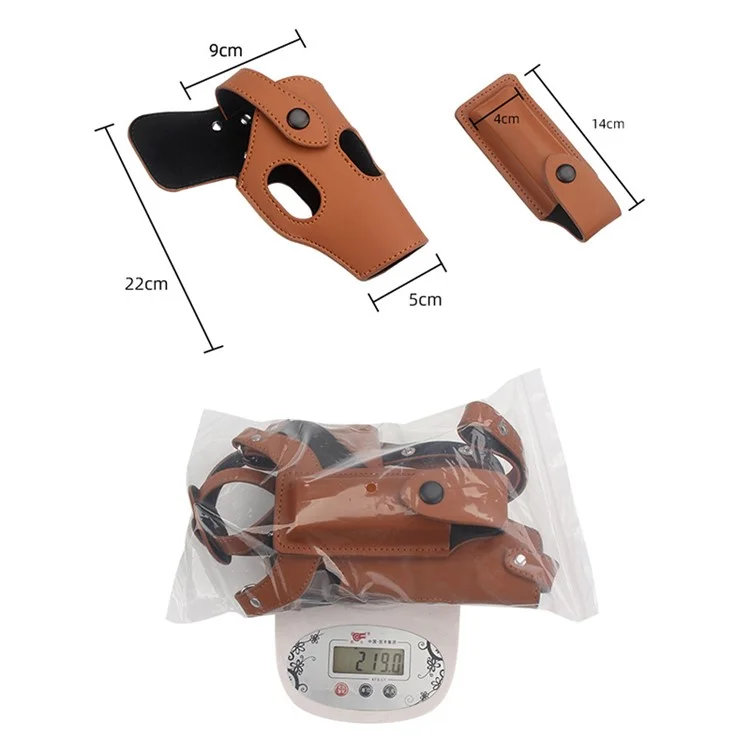 MANBA H248 Tactical Holster PU Leather Double Shoulder Concealment Holster Underarm Invisible Pistol Holster - Brown