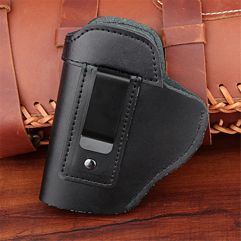 H-116 For Glock 17 Pistol PU Leather Right / Left Tactical Holster with Belt Clip Hidden Carrying Case - Black / Left