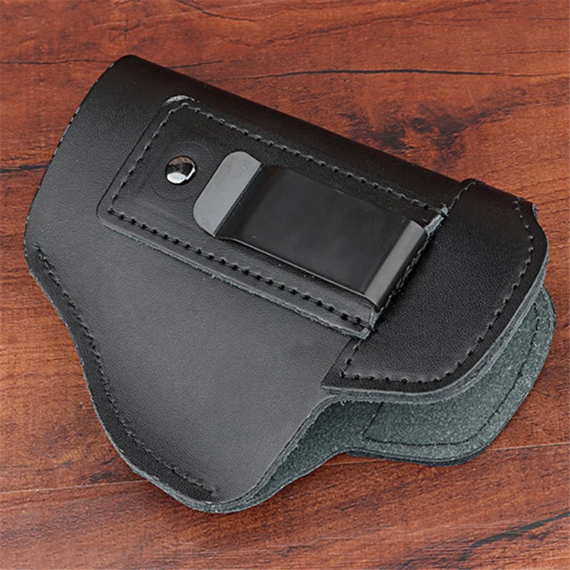 H-116 For Glock 17 Pistol PU Leather Right / Left Tactical Holster with Belt Clip Hidden Carrying Case - Black / Left