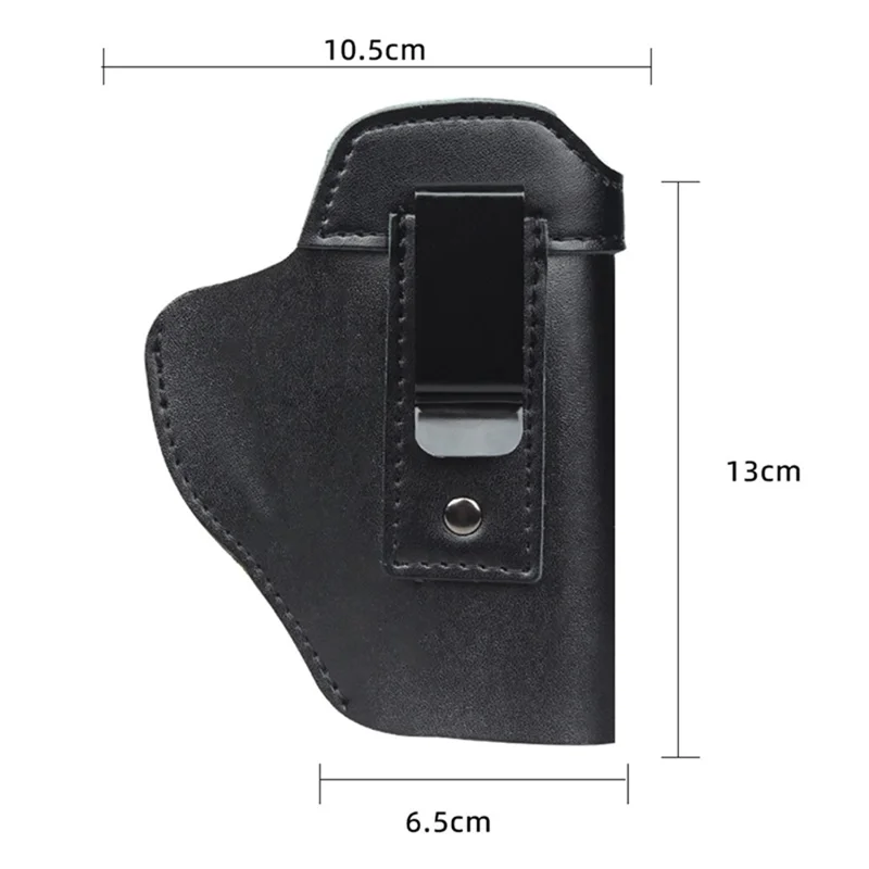 H-116 For Glock 17 Pistol PU Leather Right / Left Tactical Holster with Belt Clip Hidden Carrying Case - Black / Left