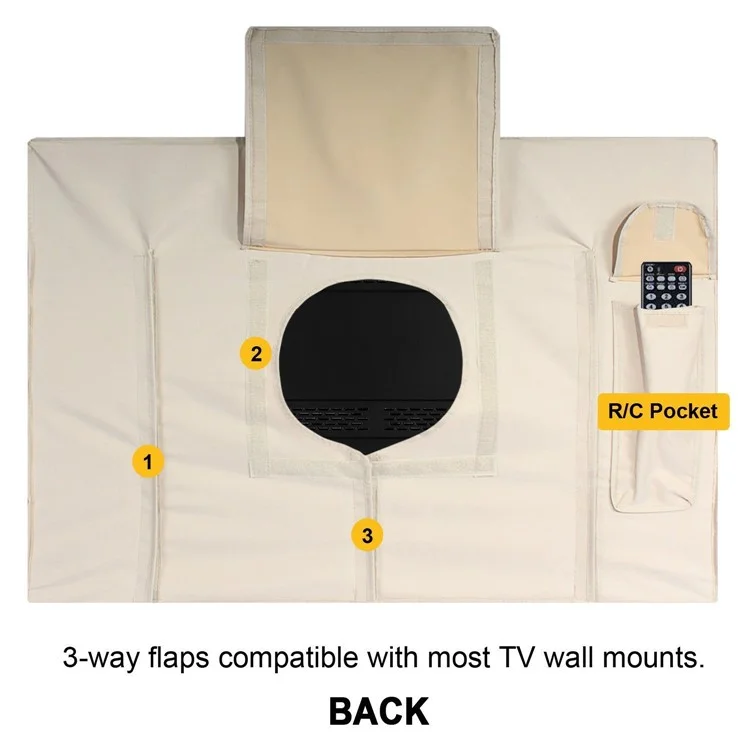 HALIN Polyester Television Protector 46-48 Inch TV Screen Protective Cover Waterproof Case - Beige